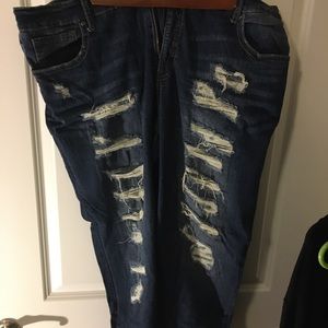 Distressed jeans